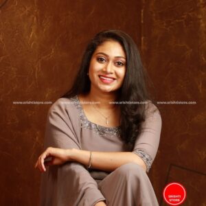 Stitched Hand Worked A line Kurti with plain Duppatta