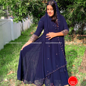 Stitched Hand Worked Panelled Anarkali with worked Duppatta