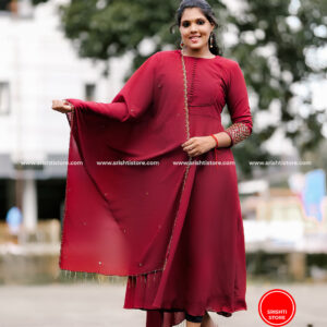 Stitched Hand Worked Umbrella Kurti with worked Duppatta