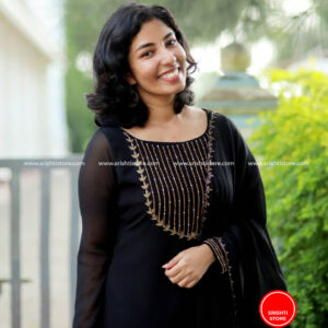 Stitched Hand Worked A line Kurti with Worked Dupatta