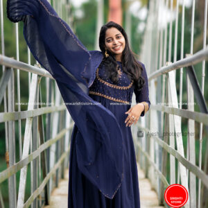 Stitched Hand Worked Panelled Anarkali with worked Duppatta