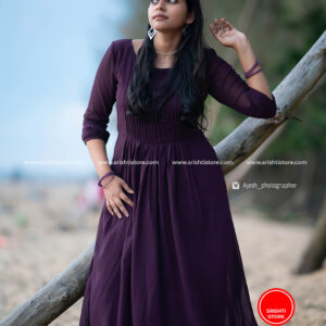 Stitched Pleat Worked A line Kurti