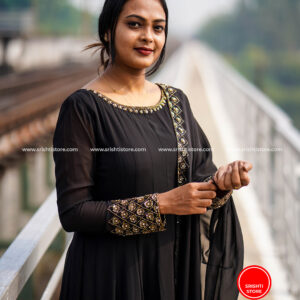 Stitched Hand Worked Panelled Anarkali with worked Duppatta