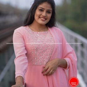 Stitched Hand Worked Umbrella Kurti with worked Duppatta