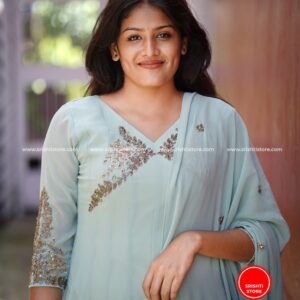 Stitched Hand Worked Panelled Anarkali with worked Duppatta