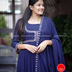 Stitched Hand Worked Panelled Anarkali with worked Duppatta