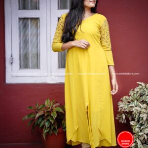 Stitched Hand Worked Panelled A line Kurti