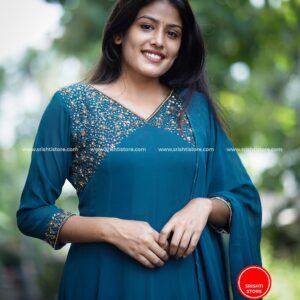 Stitched Hand Worked Panelled Anarkali with Hand worked Duppatta