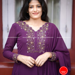 Stitched Hand Worked Panelled Anarkali with Hand worked Duppatta